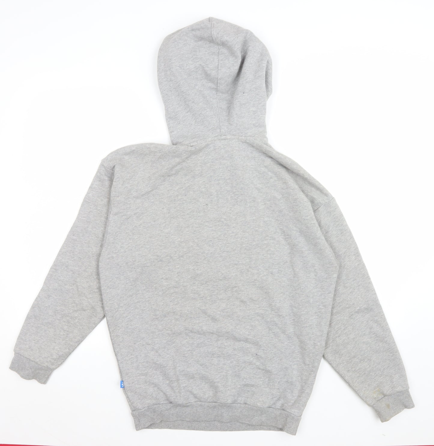 Adidas Womens Grey Hoodie Size 6 Pullover Cotton Blend Hooded Sweatshirt
