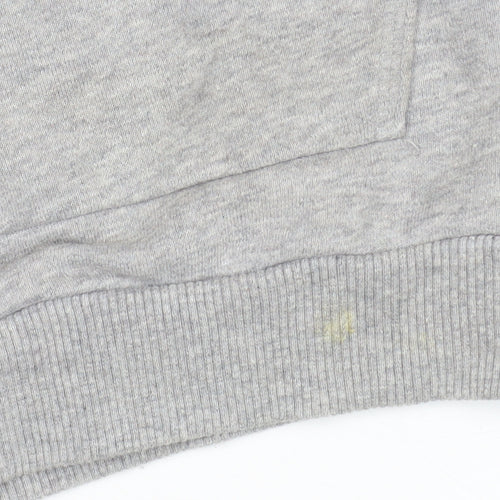 Adidas Womens Grey Hoodie Size 6 Pullover Cotton Blend Hooded Sweatshirt