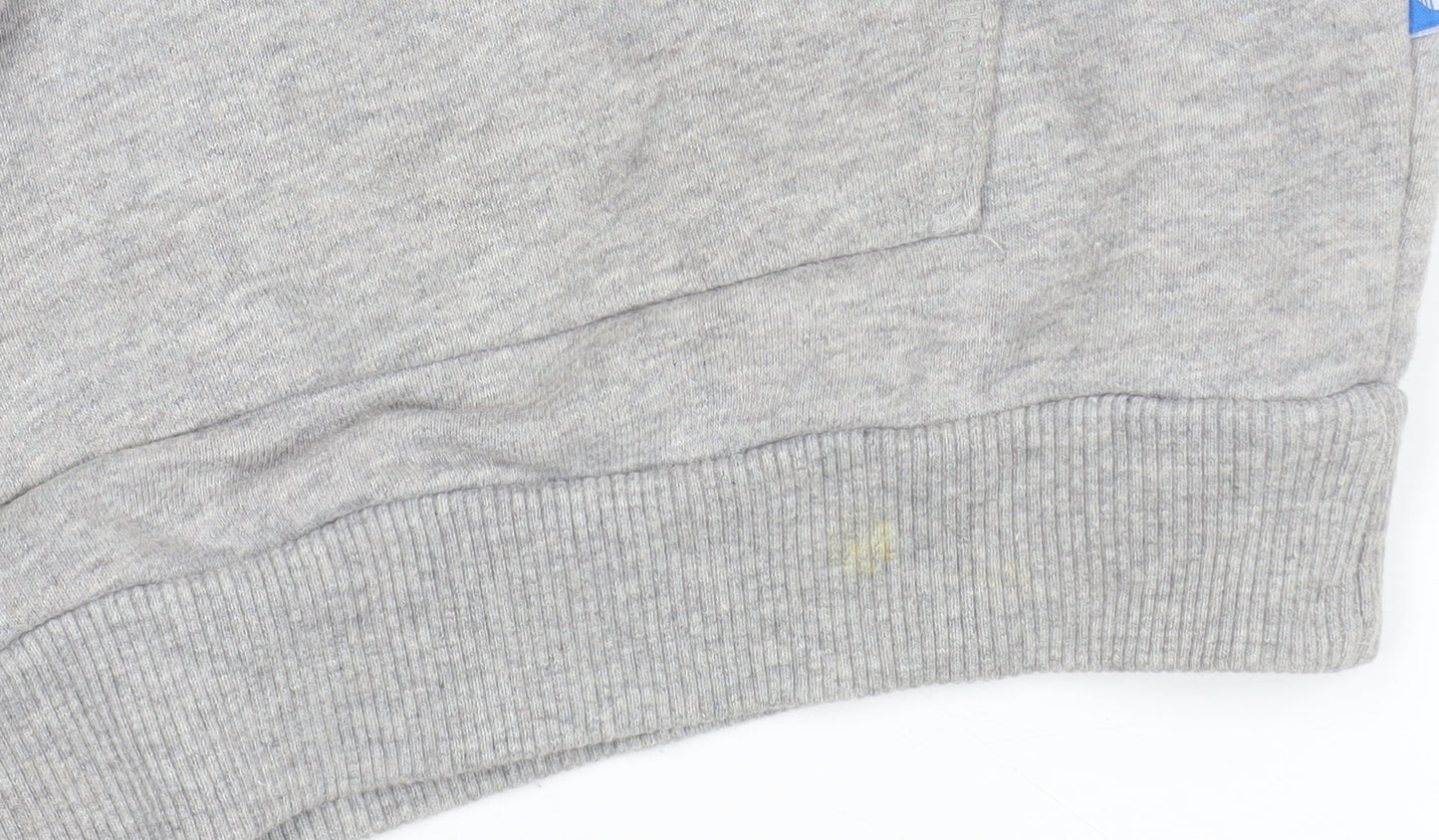 Adidas Womens Grey Hoodie Size 6 Pullover Cotton Blend Hooded Sweatshirt