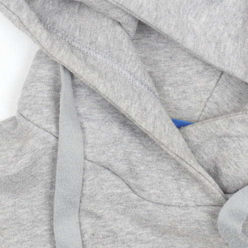 Adidas Womens Grey Hoodie Size 6 Pullover Cotton Blend Hooded Sweatshirt
