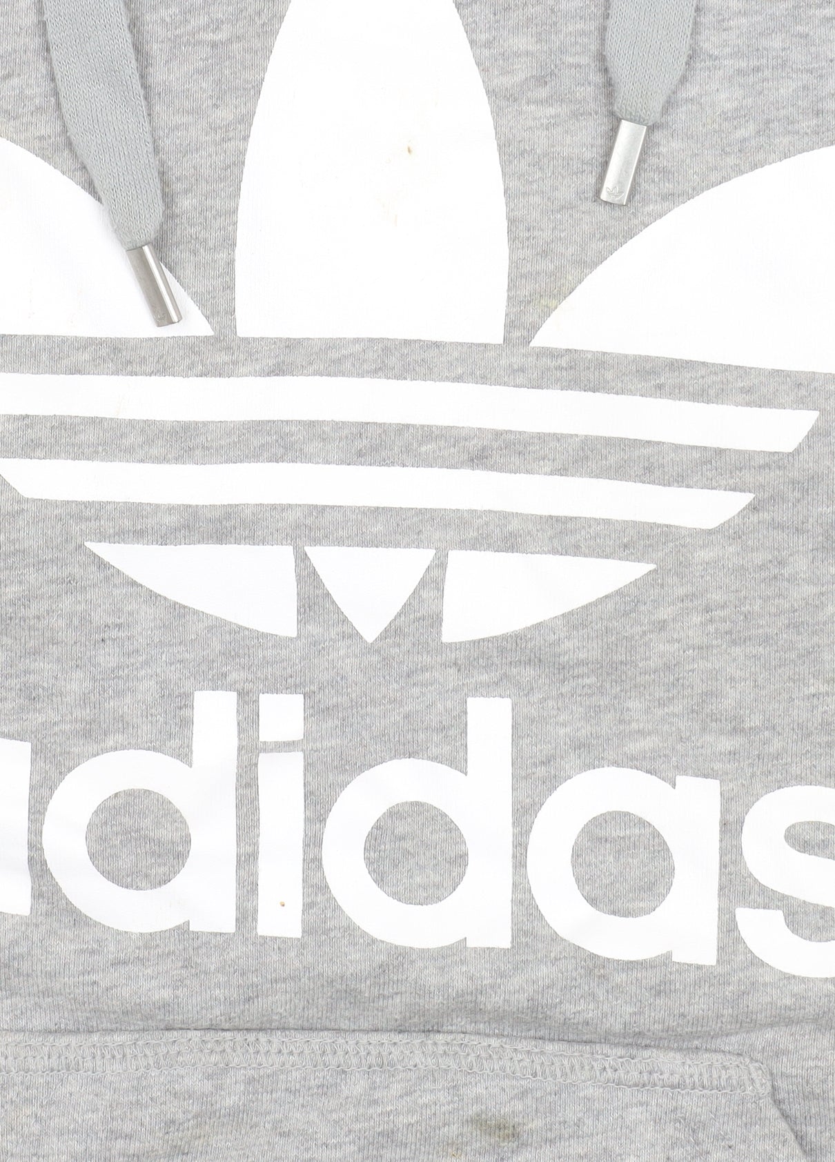 Adidas Womens Grey Hoodie Size 6 Pullover Cotton Blend Hooded Sweatshirt