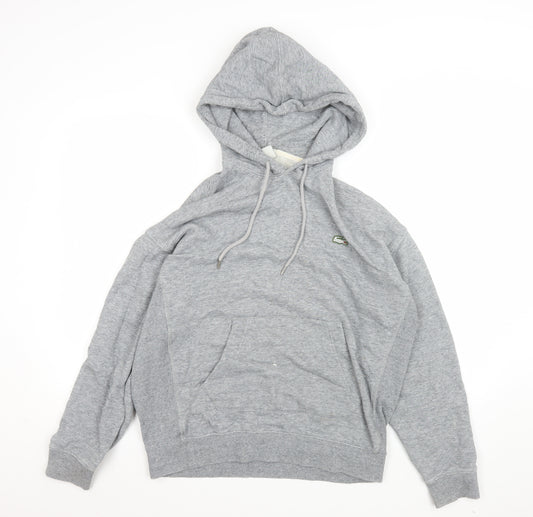 Lacoste Live Unisex Grey Pullover Hoodie L Logo Cotton