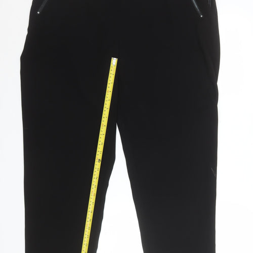 Bonmarché Women Black Size 20 Straight Leg Elastic Waist Trousers