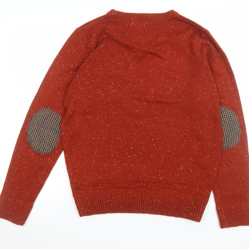 Soulstar Mens Red Crew Neck Pullover Jumper Size M Acrylic Knit