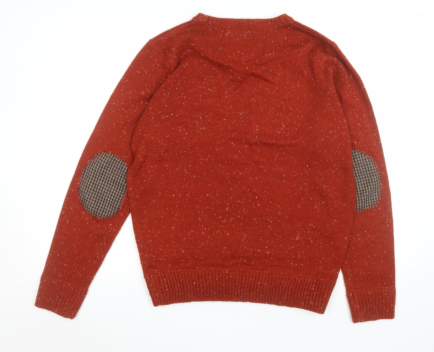 Soulstar Mens Red Crew Neck Pullover Jumper Size M Acrylic Knit