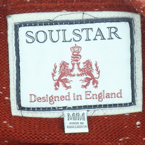 Soulstar Mens Red Crew Neck Pullover Jumper Size M Acrylic Knit