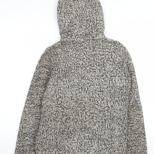 Peter Storm Womens Grey Hooded Fleece Jacket Size 13 Full Zip Outdoor Warm Layer