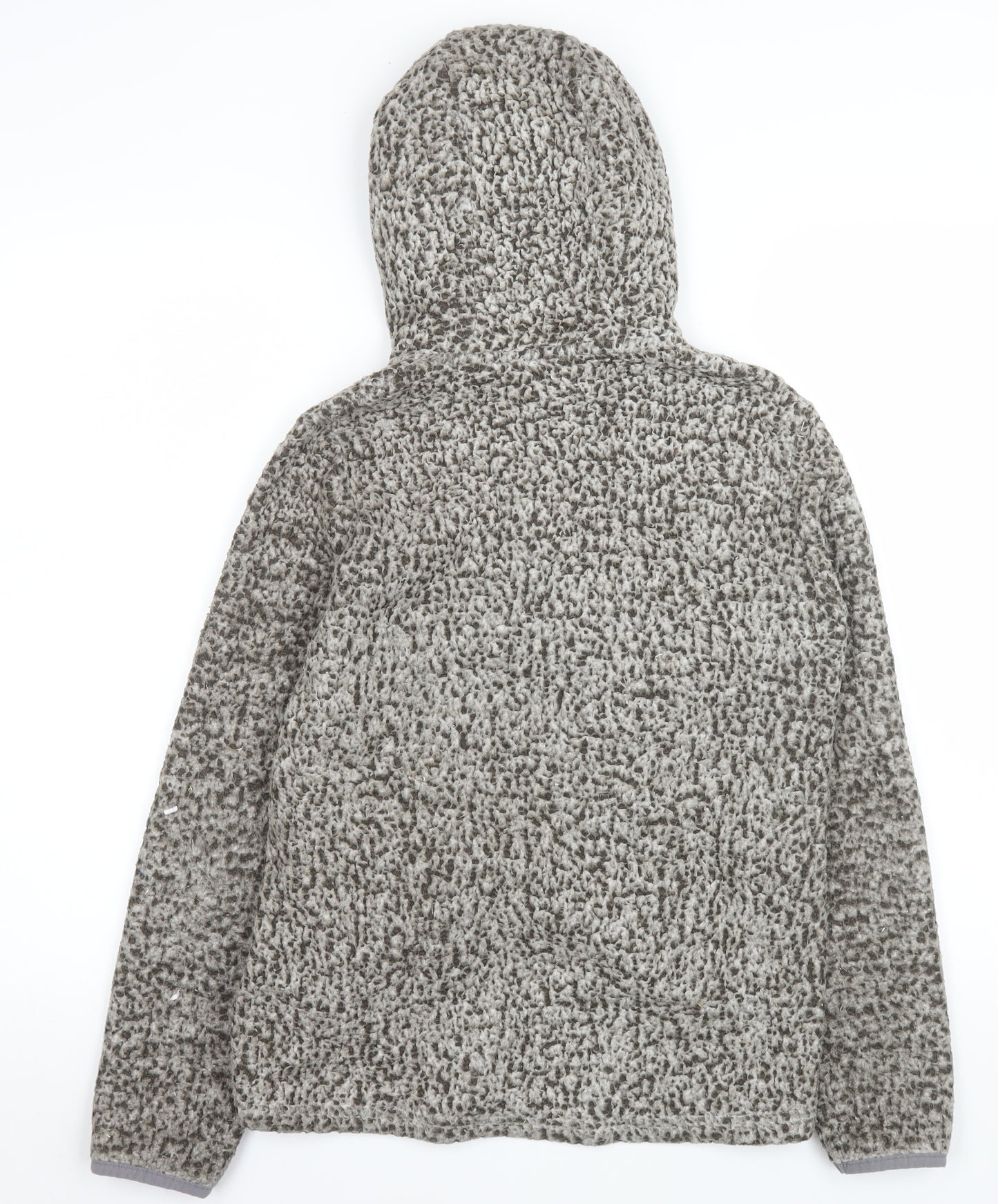 Peter Storm Womens Grey Hooded Fleece Jacket Size 13 Full Zip Outdoor Warm Layer