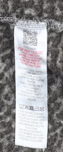 Peter Storm Womens Grey Hooded Fleece Jacket Size 13 Full Zip Outdoor Warm Layer