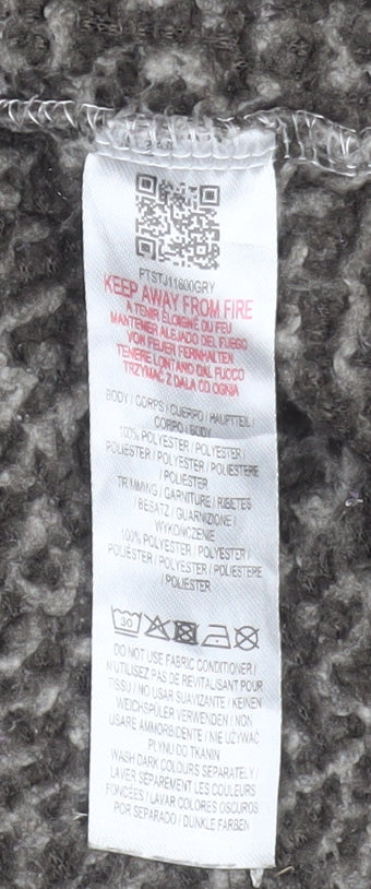 Peter Storm Womens Grey Hooded Fleece Jacket Size 13 Full Zip Outdoor Warm Layer