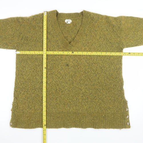 Fat Face Women’s Green Alpaca Blend V-Neck Pullover Sweater Size 14