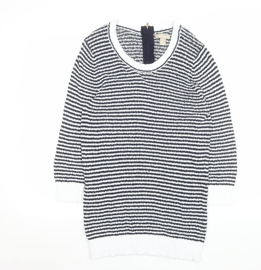 Banana Republic Women's Multicoloured L Cotton Knit Striped Pullover Jumper