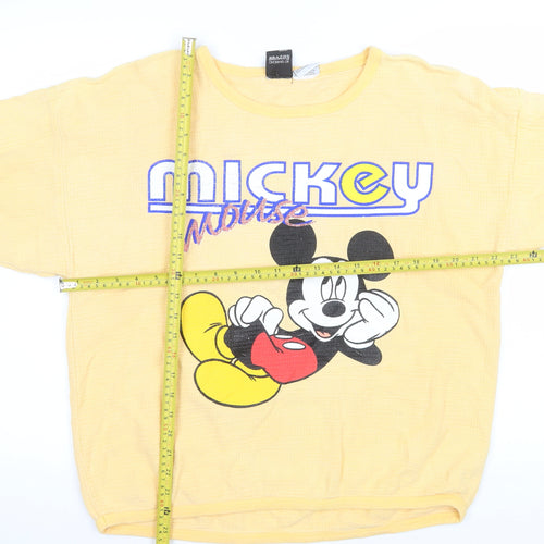 Mickey Unlimited Men’s Yellow Graphic Pullover Sweatshirt L