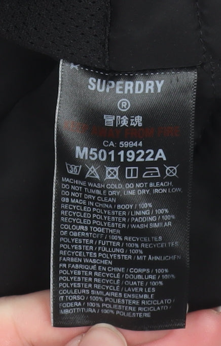 Superdry Men’s Black Medium Windcheater Puffer Jacket Hooded