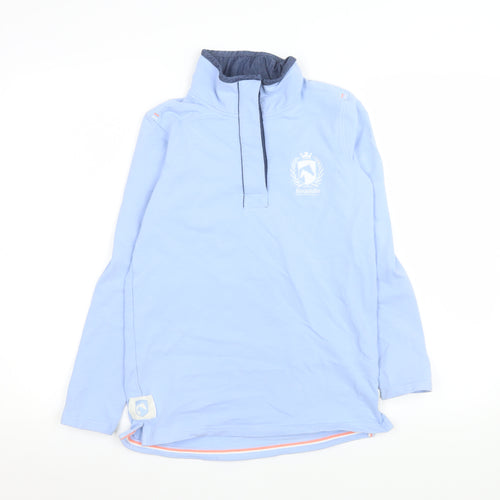 Requisite Women's Blue Long Sleeve Polo Top Size 8 Cotton Blend