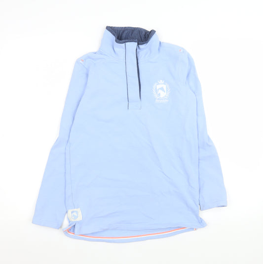 Requisite Women's Blue Long Sleeve Polo Top Size 8 Cotton Blend