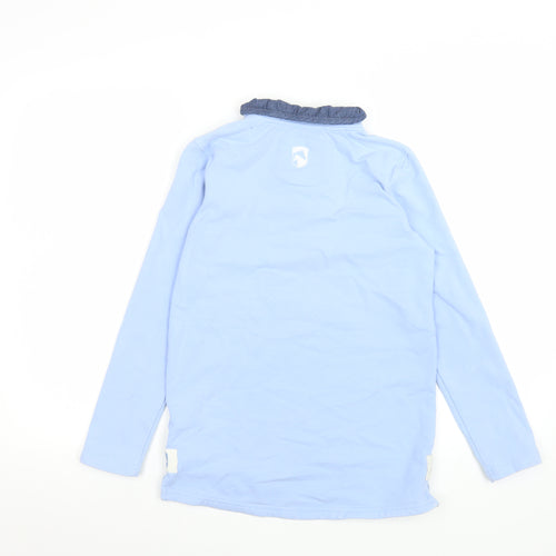 Requisite Women's Blue Long Sleeve Polo Top Size 8 Cotton Blend