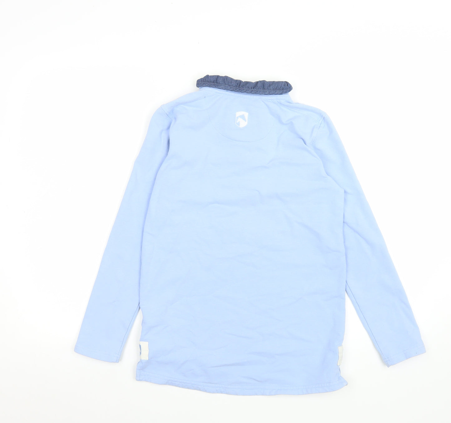 Requisite Women's Blue Long Sleeve Polo Top Size 8 Cotton Blend