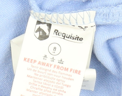 Requisite Women's Blue Long Sleeve Polo Top Size 8 Cotton Blend