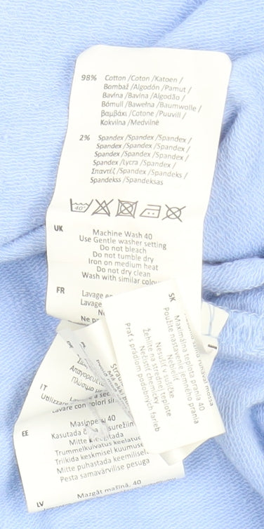 Requisite Women's Blue Long Sleeve Polo Top Size 8 Cotton Blend