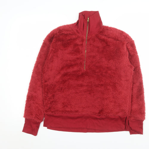 RBX Women Red 1/2 Zip Fleece Pullover Sweatshirt Size S