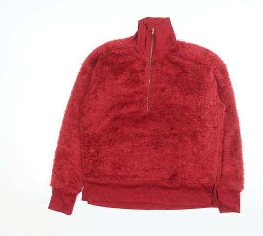 RBX Women Red 1/2 Zip Fleece Pullover Sweatshirt Size S