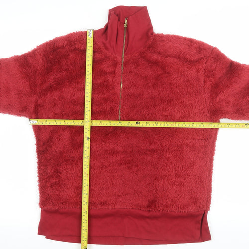 RBX Women Red 1/2 Zip Fleece Pullover Sweatshirt Size S
