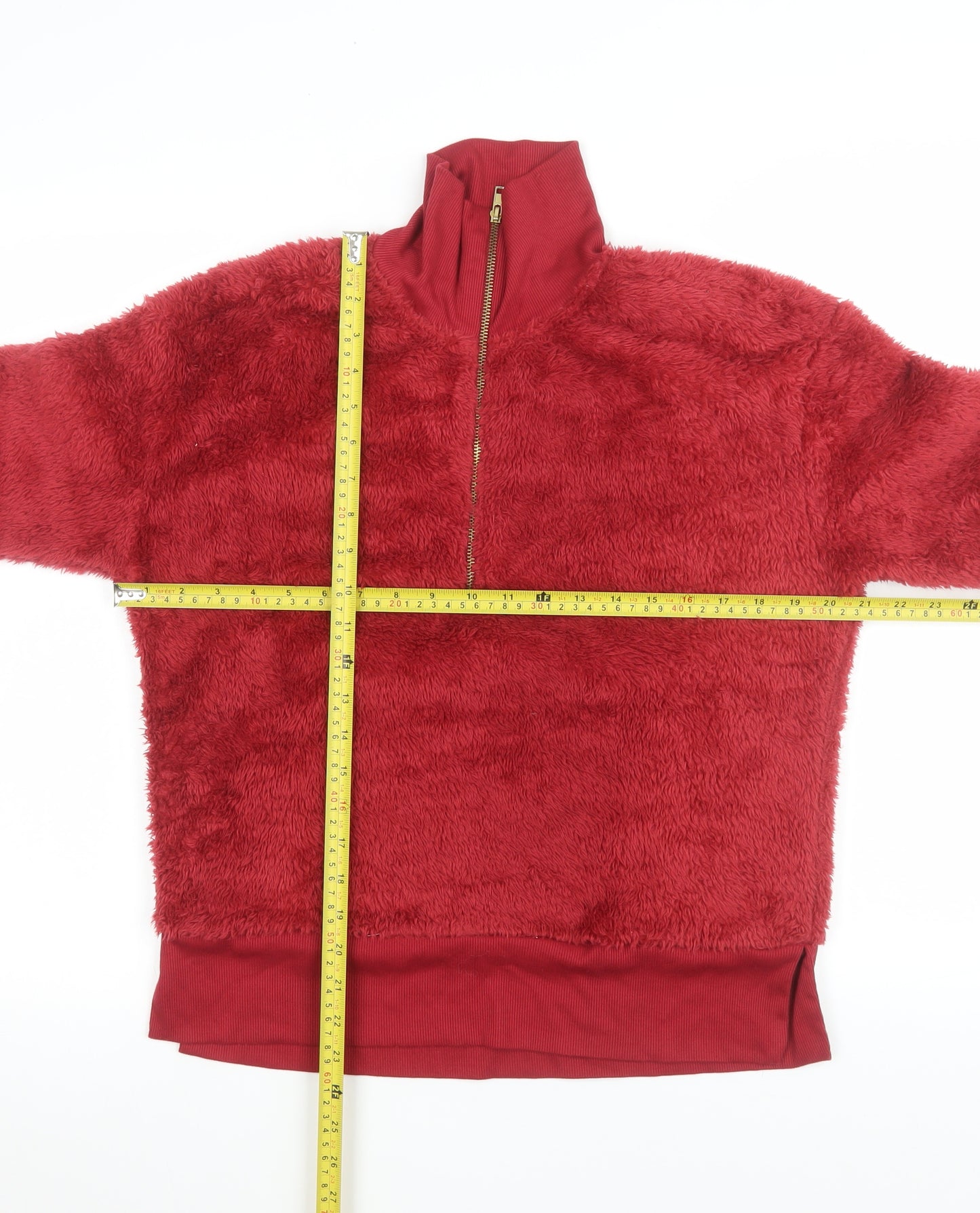 RBX Women Red 1/2 Zip Fleece Pullover Sweatshirt Size S