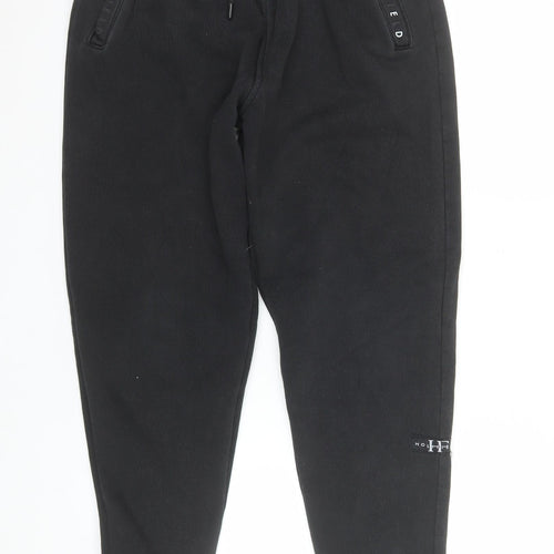 HOLYFIELD Boys Black Fleece Jogger Trousers L 14-16 Years Cotton Blend