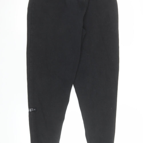 HOLYFIELD Boys Black Fleece Jogger Trousers L 14-16 Years Cotton Blend