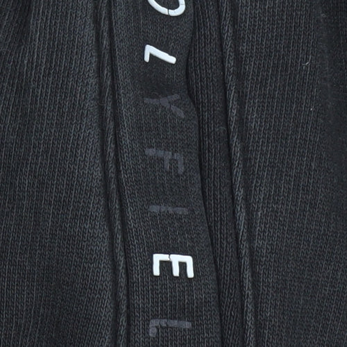 HOLYFIELD Boys Black Fleece Jogger Trousers L 14-16 Years Cotton Blend