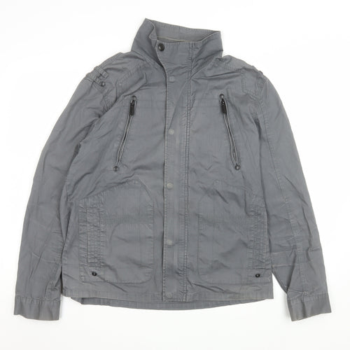 Burton London Men's Grey Cotton Twill Jacket M Regular Fit