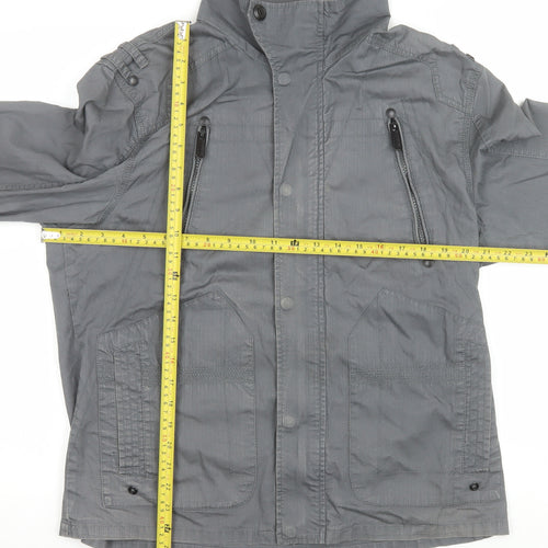 Burton London Men's Grey Cotton Twill Jacket M Regular Fit