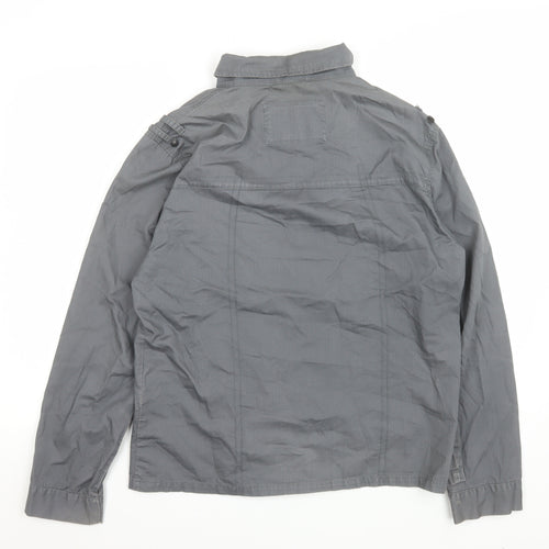 Burton London Men's Grey Cotton Twill Jacket M Regular Fit