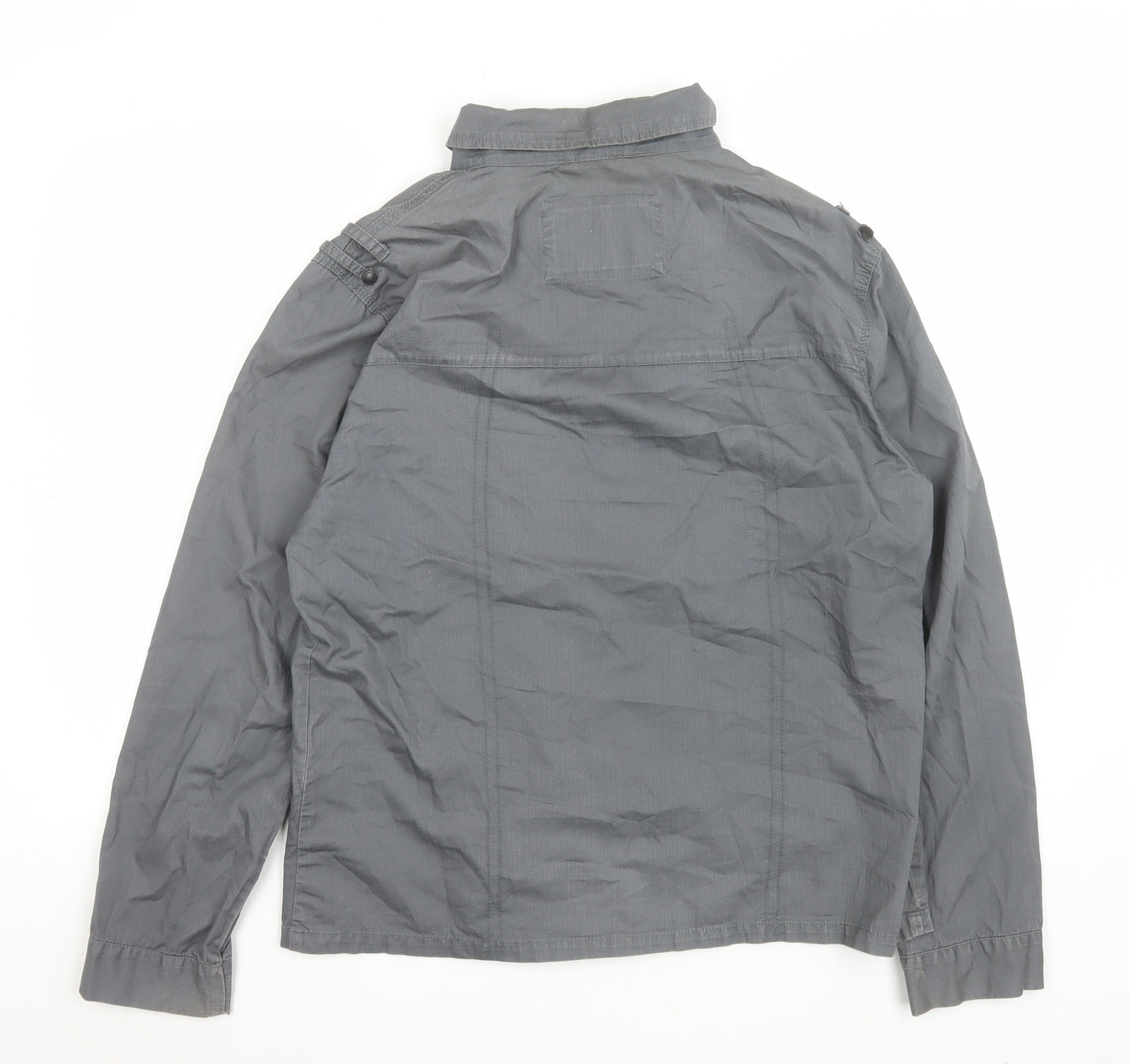 Burton London Men's Grey Cotton Twill Jacket M Regular Fit