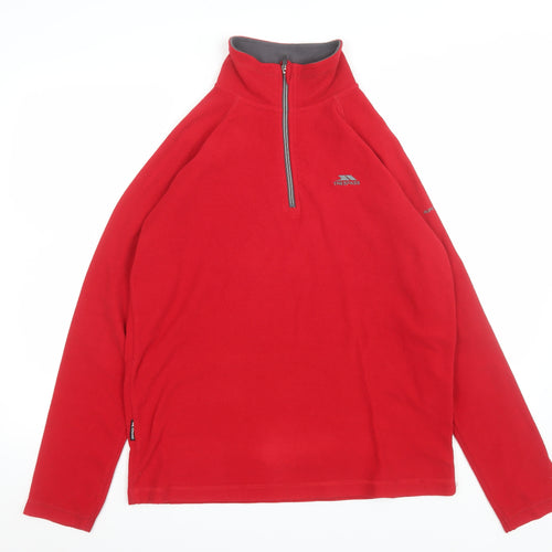 Trespass Men's Red XS Fleece 1/2 Zip Pullover Sweatshirt