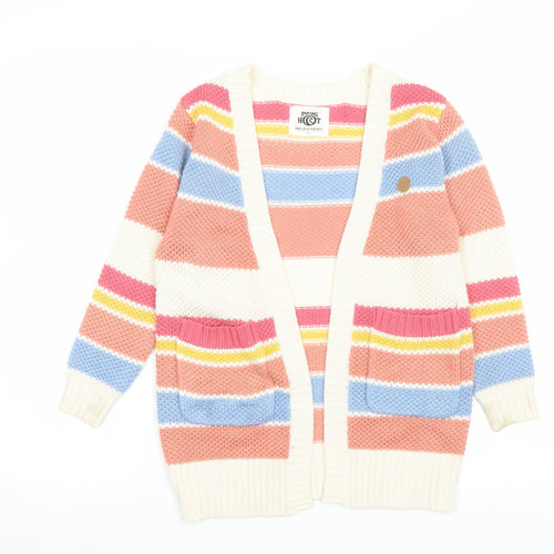 Piping Hot Women's Multicoloured Striped Acrylic Cardigan Size 7