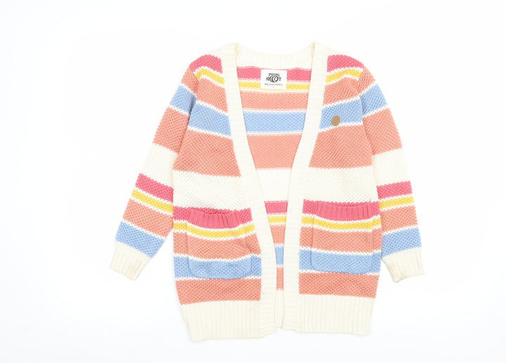 Piping Hot Women's Multicoloured Striped Acrylic Cardigan Size 7