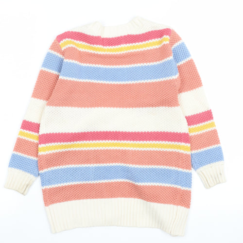 Piping Hot Women's Multicoloured Striped Acrylic Cardigan Size 7