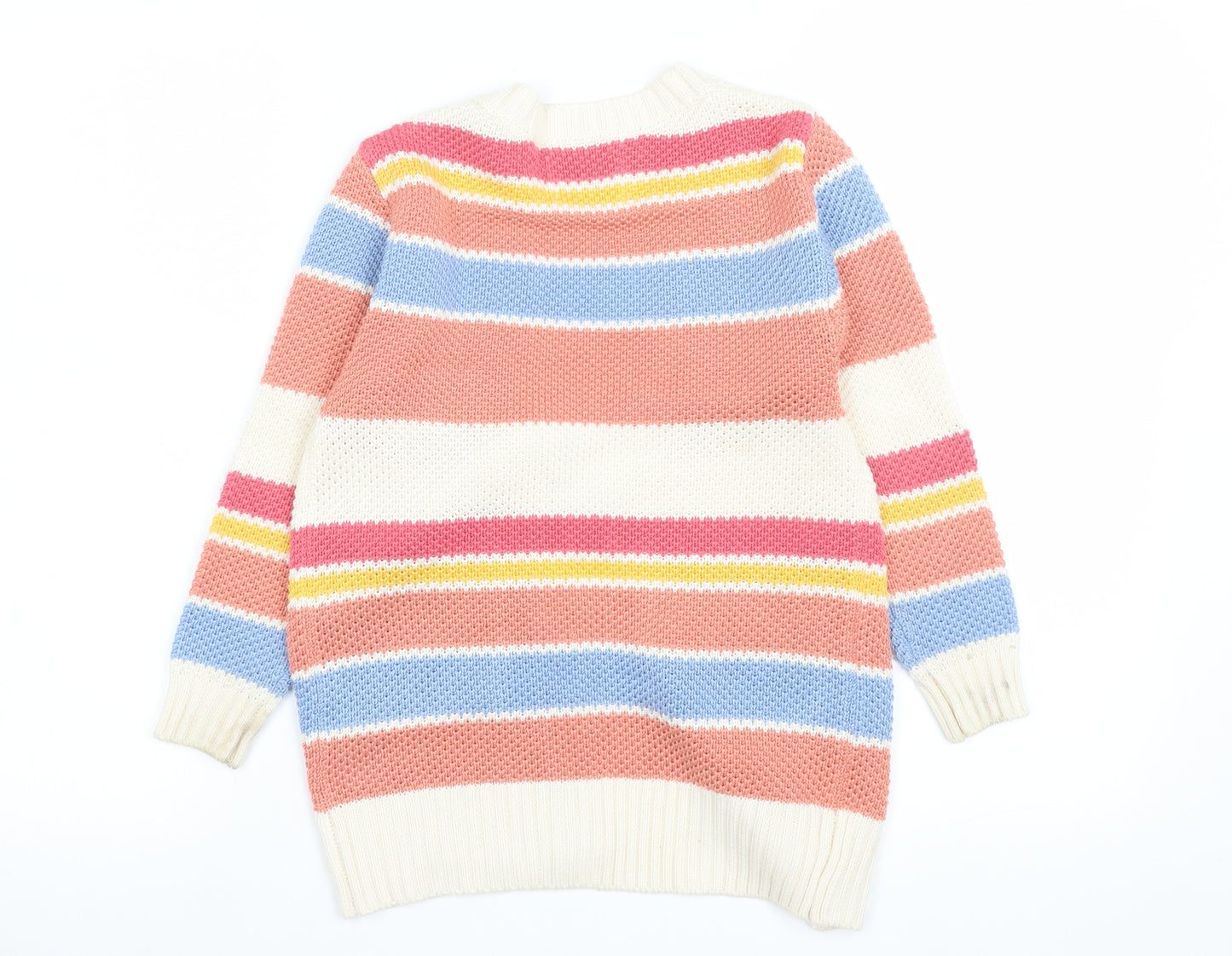 Piping Hot Women's Multicoloured Striped Acrylic Cardigan Size 7