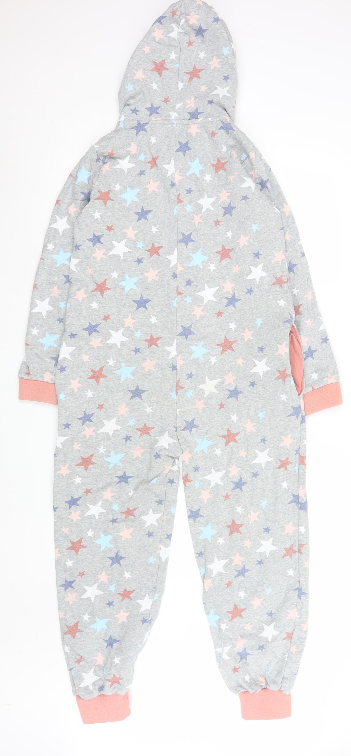 FatFace Girls Grey Star Print Hooded Jersey Jumpsuit 11-12 Years