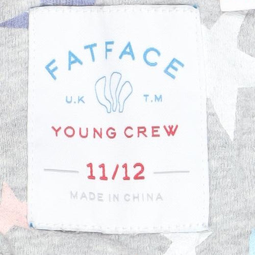 FatFace Girls Grey Star Print Hooded Jersey Jumpsuit 11-12 Years