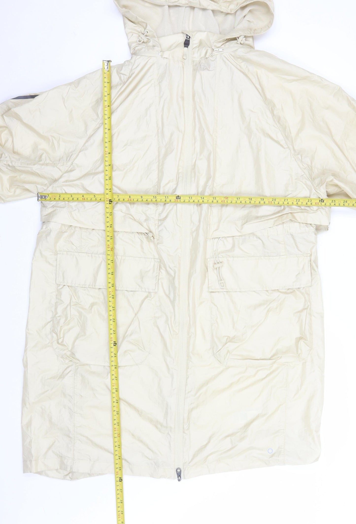 Marks and Spencer Women’s Beige Hooded Rain Coat Size 14 Lightweight