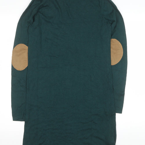 Promod Women Green Knit Cowl Neck Shift Dress Size M