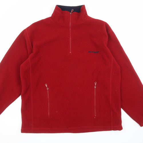 Dunlop Men’s Red Fleece 1/4 Zip Pullover Sweatshirt Size L