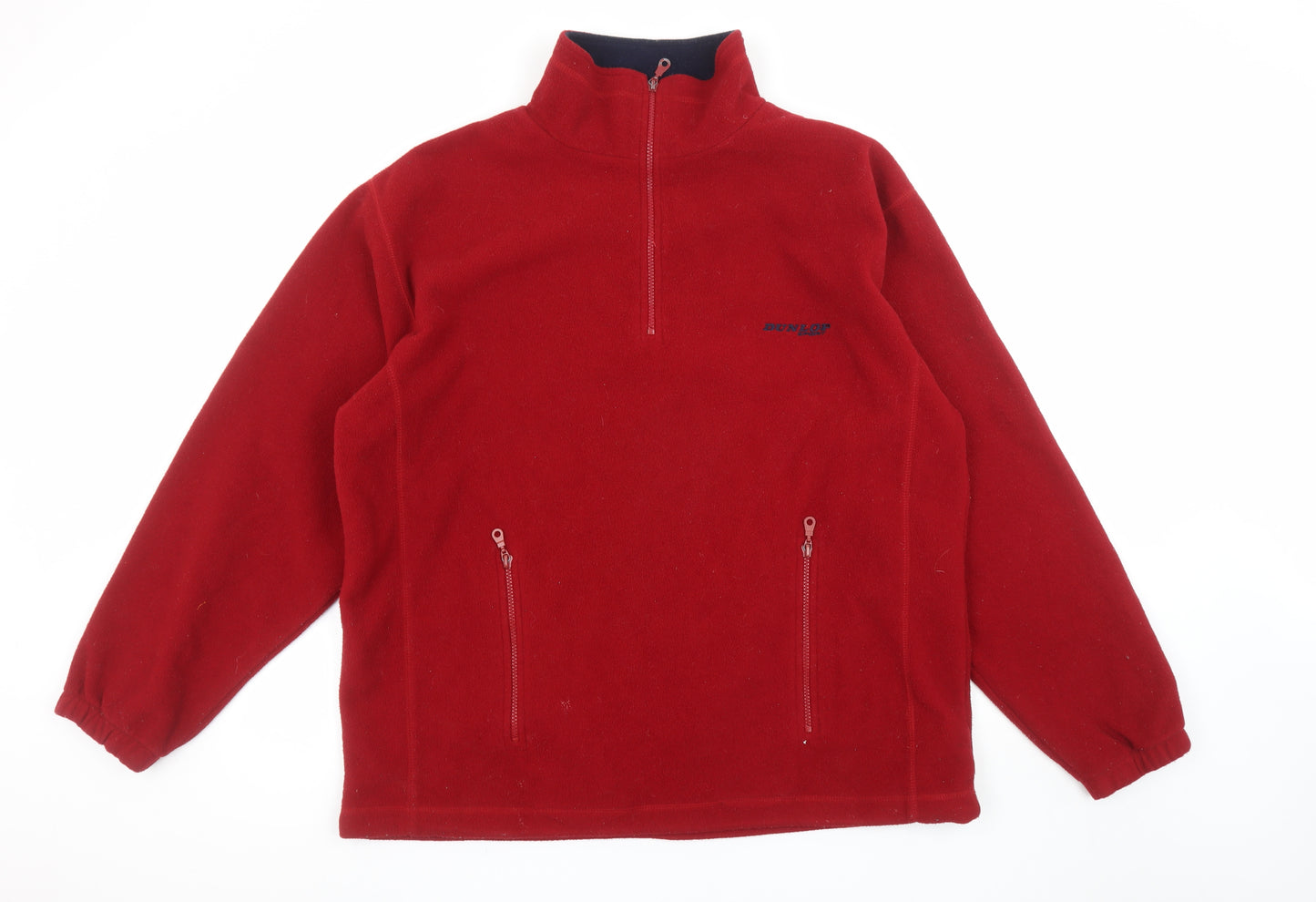 Dunlop Men’s Red Fleece 1/4 Zip Pullover Sweatshirt Size L