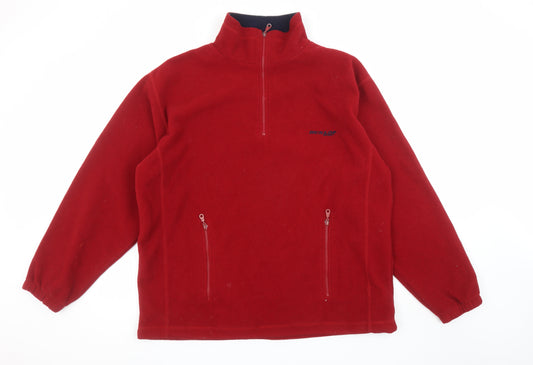Dunlop Men’s Red Fleece 1/4 Zip Pullover Sweatshirt Size L