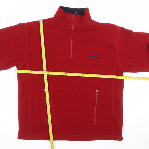 Dunlop Men’s Red Fleece 1/4 Zip Pullover Sweatshirt Size L