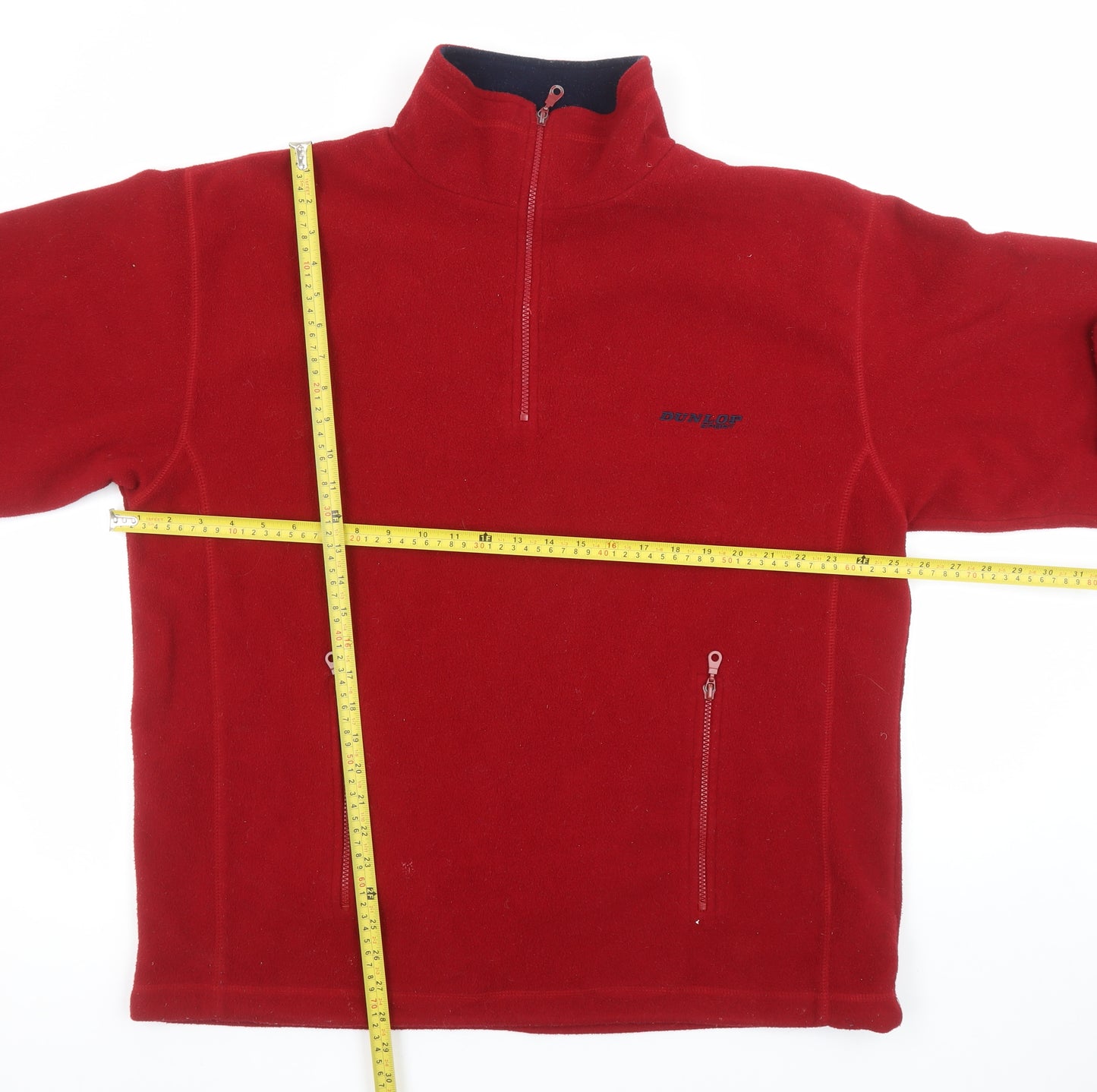 Dunlop Men’s Red Fleece 1/4 Zip Pullover Sweatshirt Size L