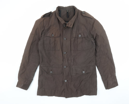 Marks and Spencer Men’s Brown Military Jacket Small 37in Cotton Blend